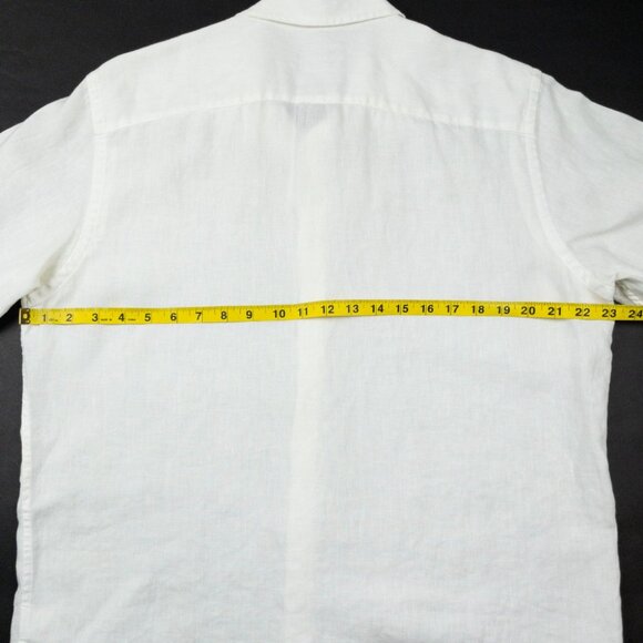 UNTUCKit Linen Shirt Men's Large Solid White Casual Summer Short Sleeve Calvano - Picture 12 of 13